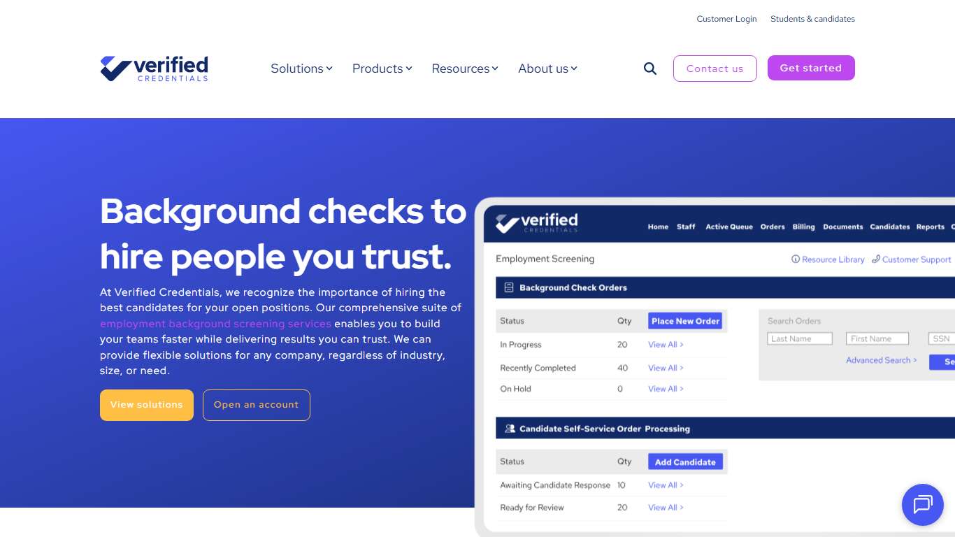 Verified Credentials | Trusted Background Screening